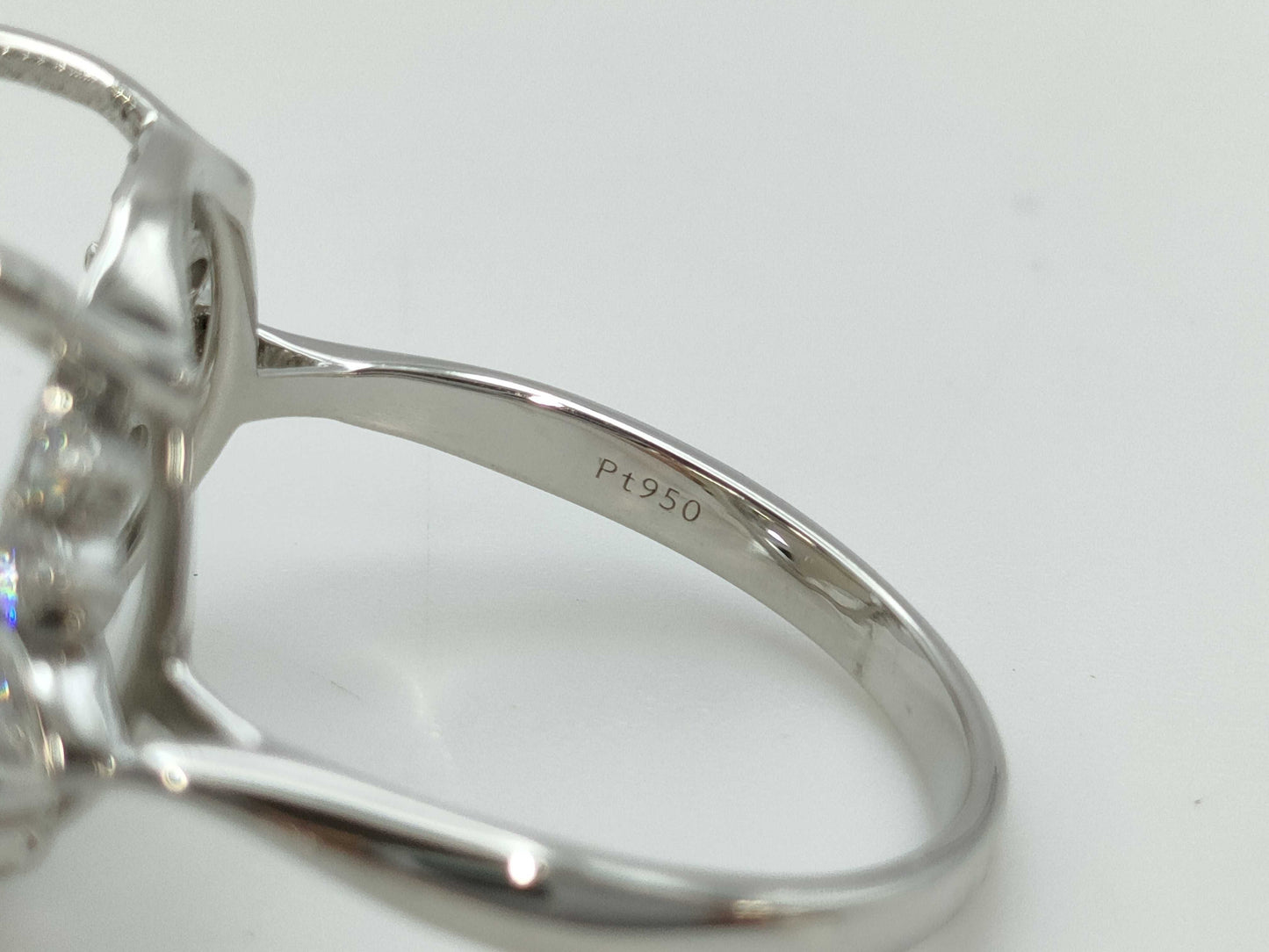 Empty D0.24ct Pt950 8.4g Ring