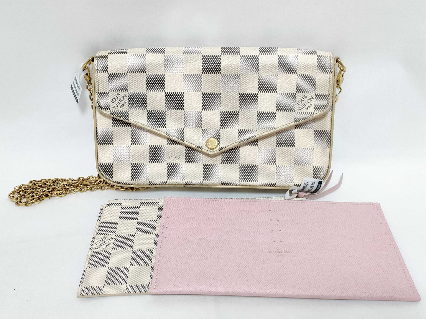 LOUIS VUITTON RFID Unverifiable Damier Azur LOUIS VUITTON Felicie Shoulder Bag