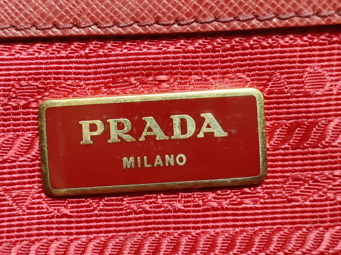 PRADA PRADA Tote Red Tote Bag