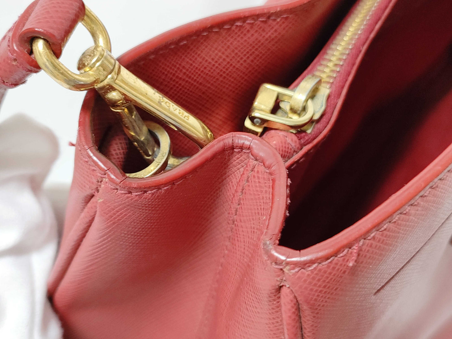 PRADA PRADA Tote Red Tote Bag