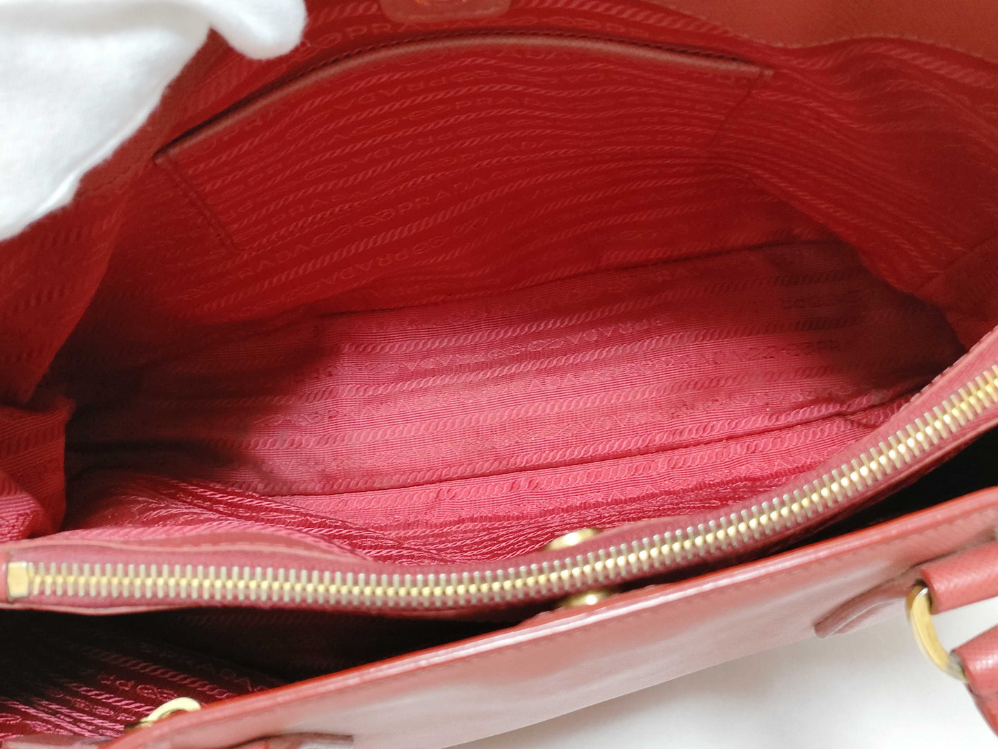 PRADA PRADA Tote Red Tote Bag