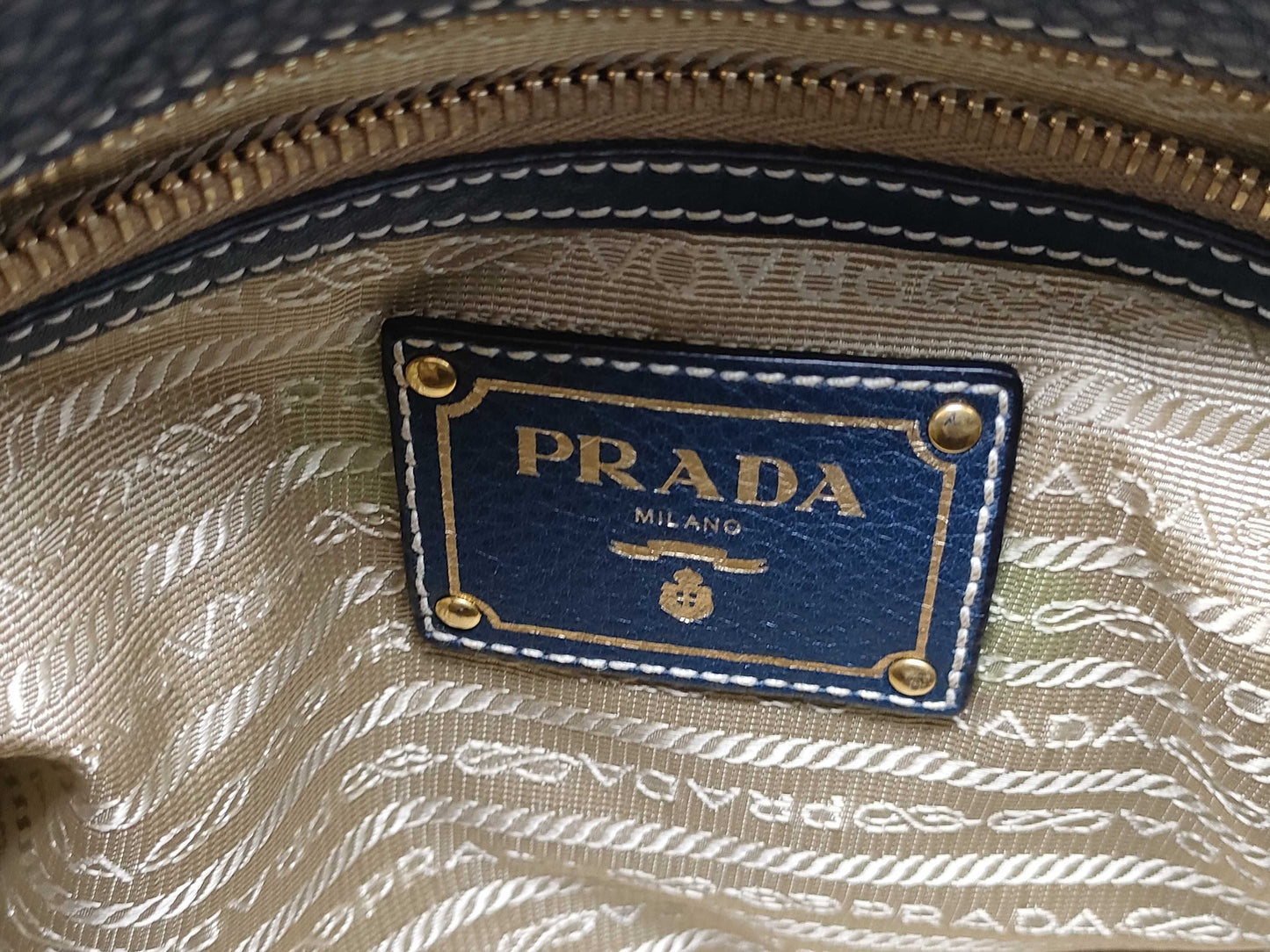PRADA PRADA Tote Dark blue handbag