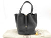 HERMES Picotin Lock MM Taurillon Clemence Leather Handbag in Black with GD Hardware and Y Stamp