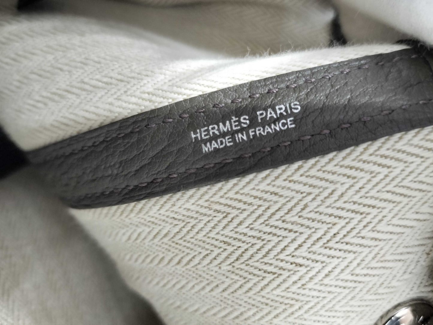 HERMES Garden Party PM Negonda Eucalyptus B engraved tote bag
