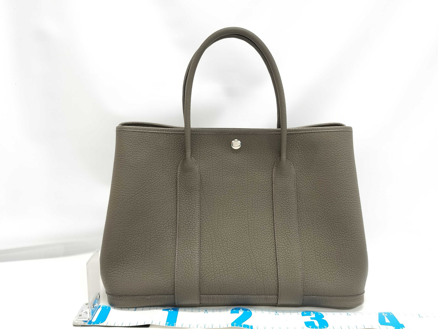 HERMES Garden Party PM Negonda Eucalyptus B engraved tote bag
