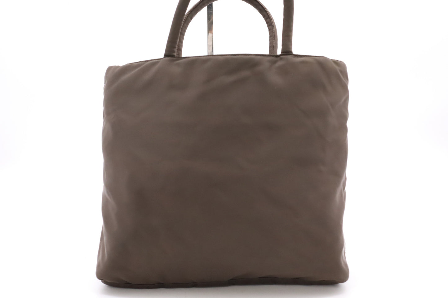 PRADA Tessuto Nylon Mini Handbag with Triangle Plate, Khaki