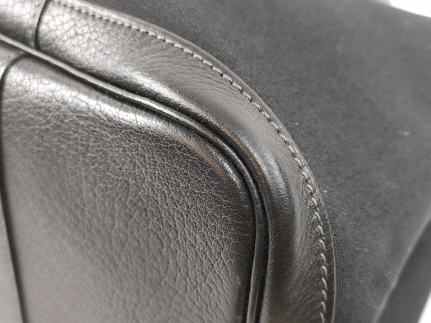 HERMES Garden Party PM Black Toile Tote Bag with □I Stamp