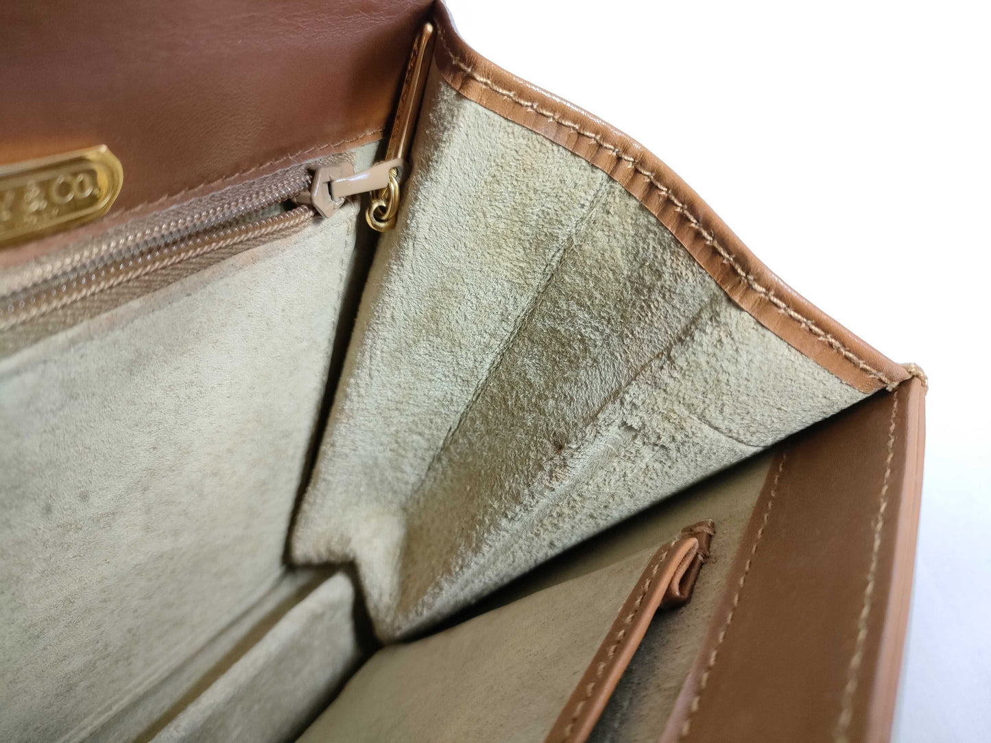 Tiffany & Co. Tiffany Leather 2-Way Handbag with Stud Earrings, Brown, with Box