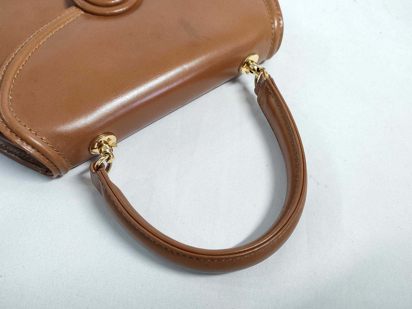 Tiffany & Co. Tiffany Leather 2-Way Handbag with Stud Earrings, Brown, with Box