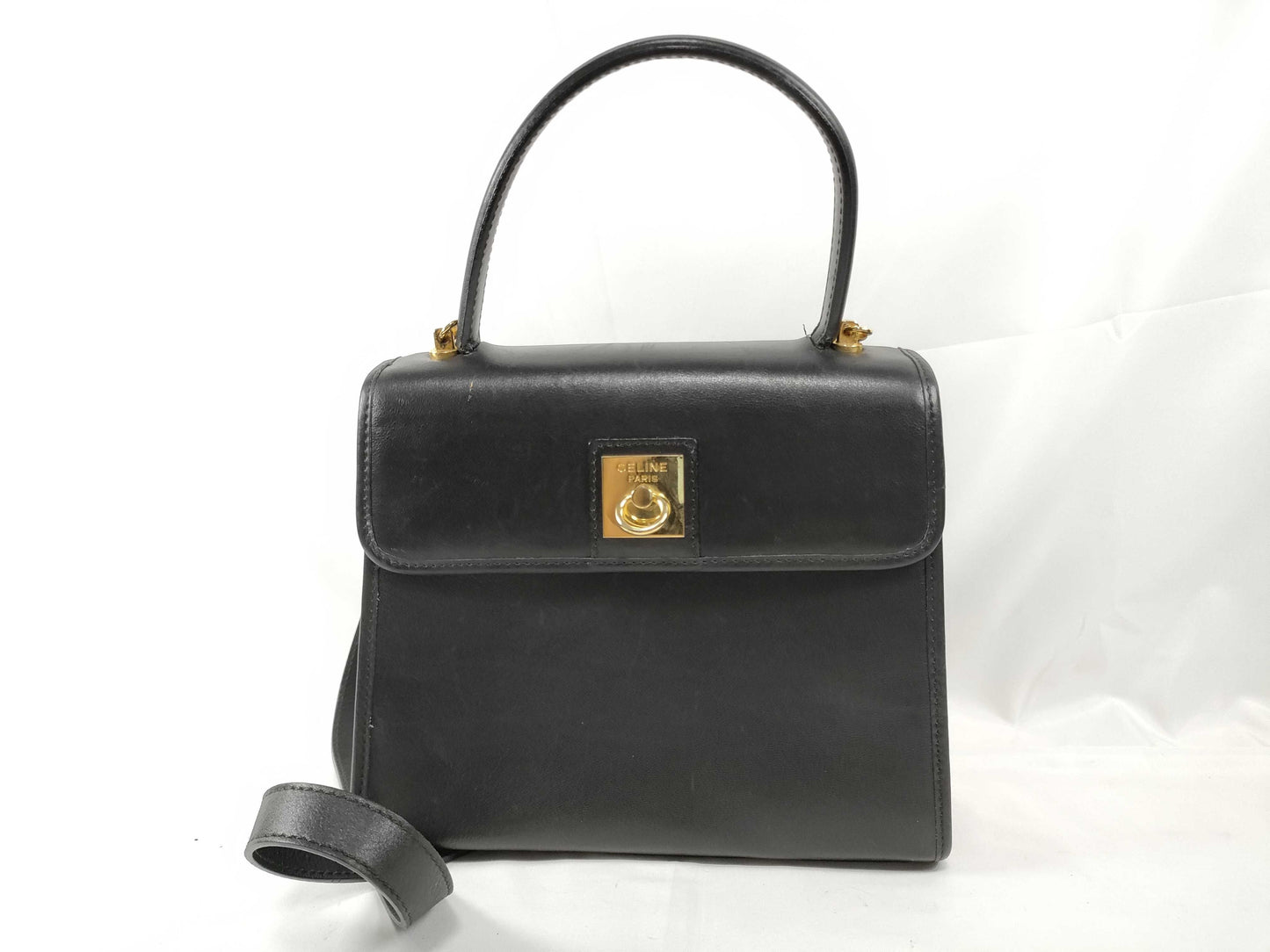 CELINE Gancini Top Handle 2-Way Shoulder Bag/Handbag