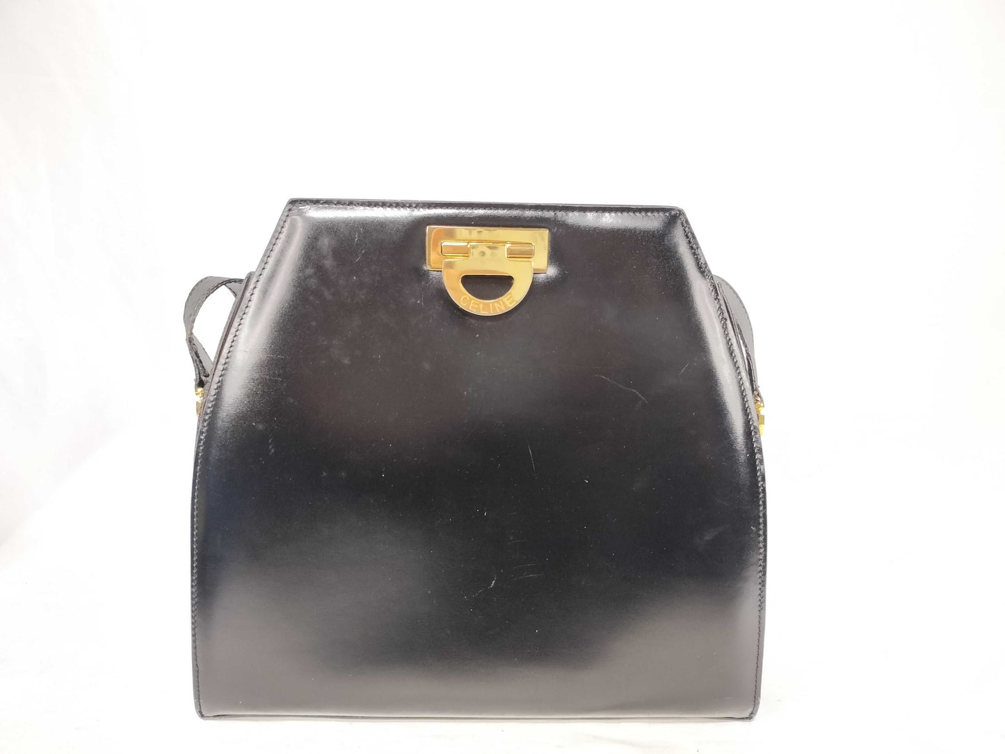 CELINE Gancini Box Calf Shoulder Bag