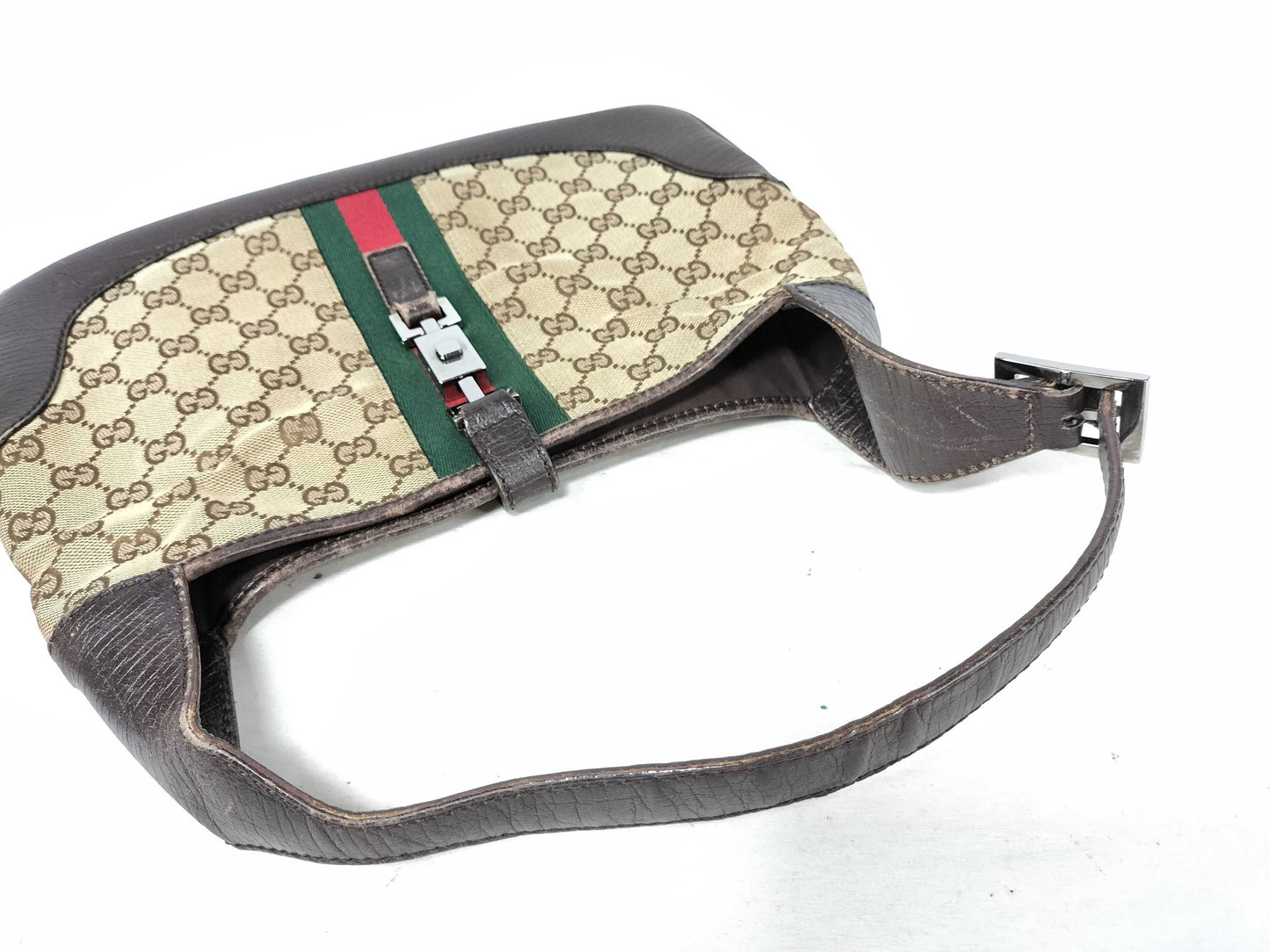 GUCCI Jackie Gucci GG Canvas Sherry Line Jackie Shoulder Bag