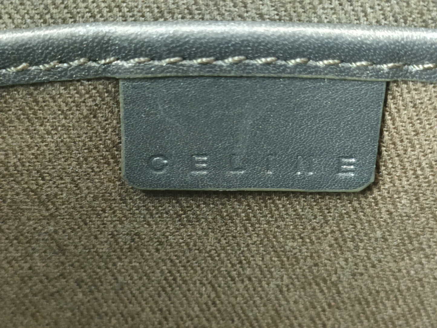 CELINE C Macadam Shoulder Bag, Gray, Handbag
