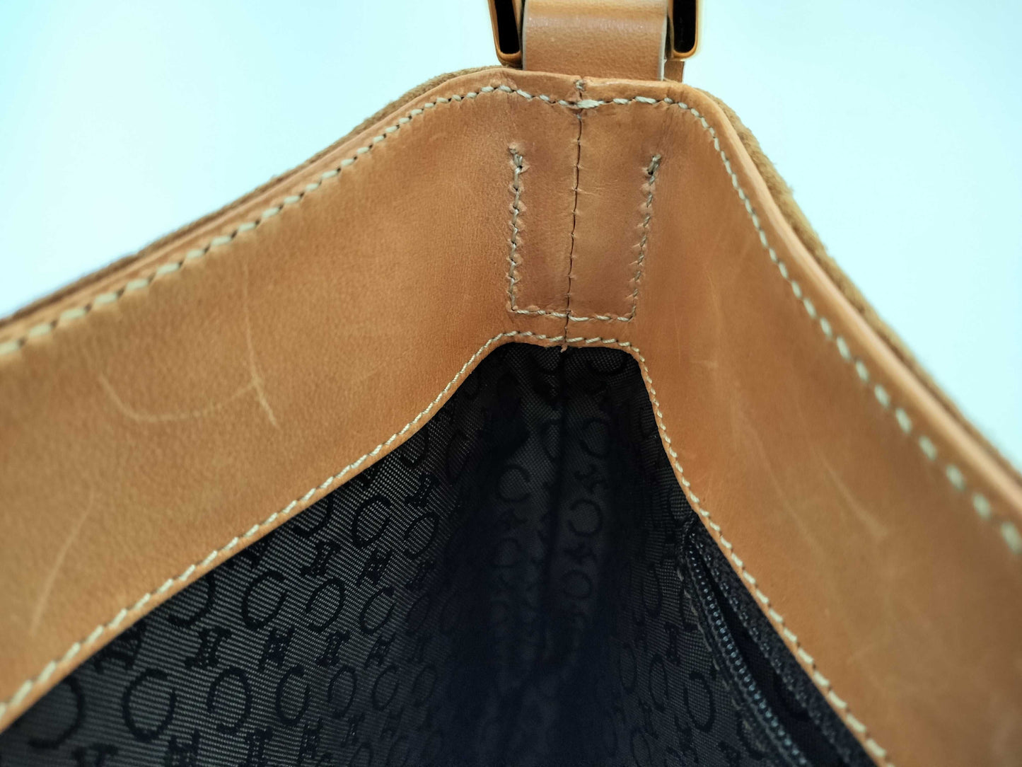 CELINE C Macadam Shoulder Bag Brown