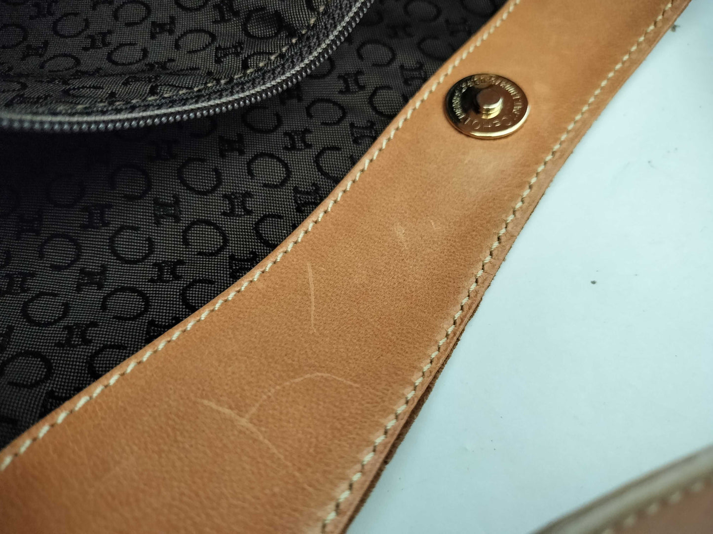 CELINE C Macadam Shoulder Bag Brown