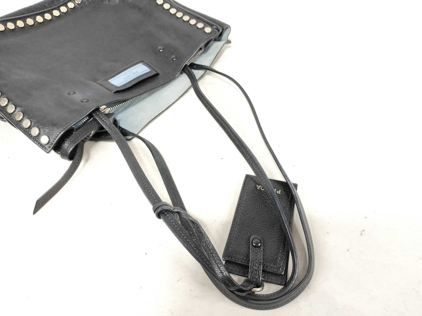 PRADA Etiquet Studded Tote Bag Shoulder Bag