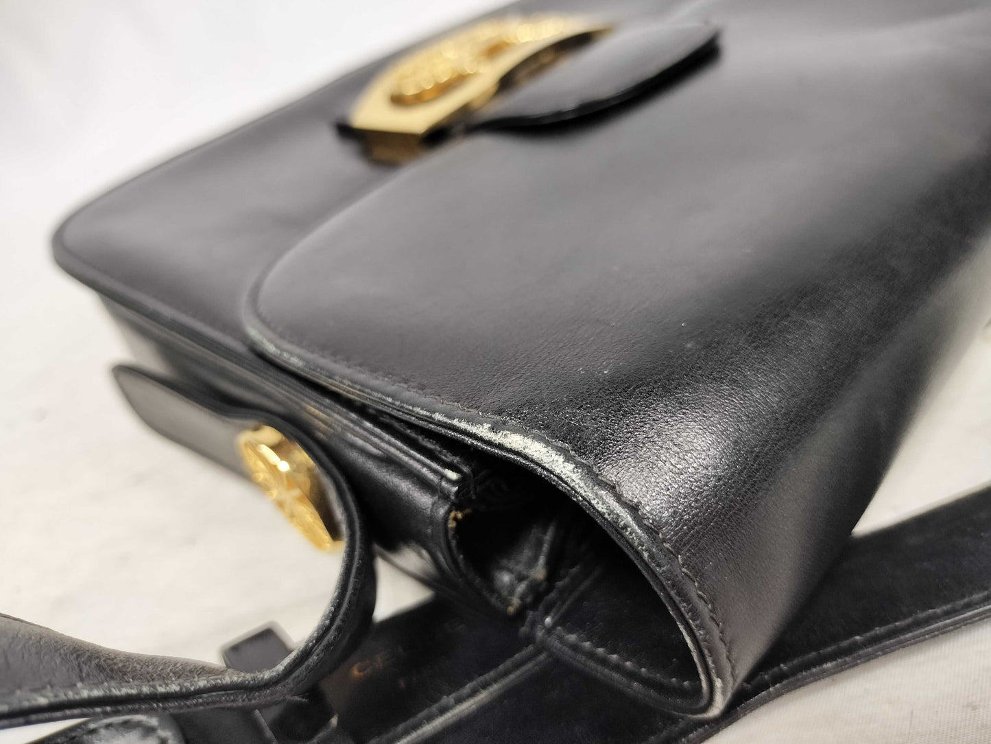 CELINE Carriage Hardware Shoulder Bag Box Calf Shoulder Bag