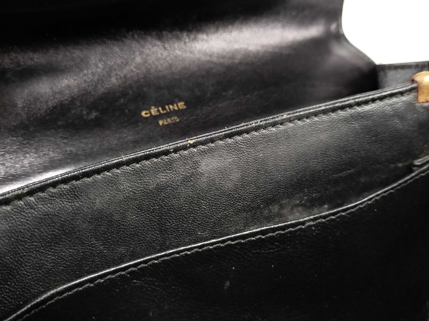 CELINE Carriage Hardware Shoulder Bag Box Calf Shoulder Bag