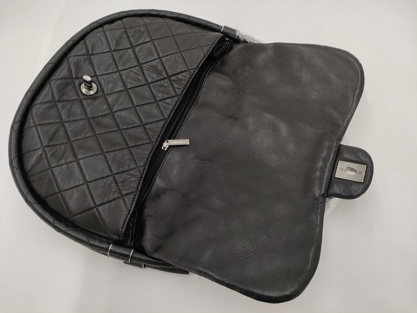 CHANEL Hula Hoop Matelasse Lambskin Handbag, Black, Card & Seal, No. 18