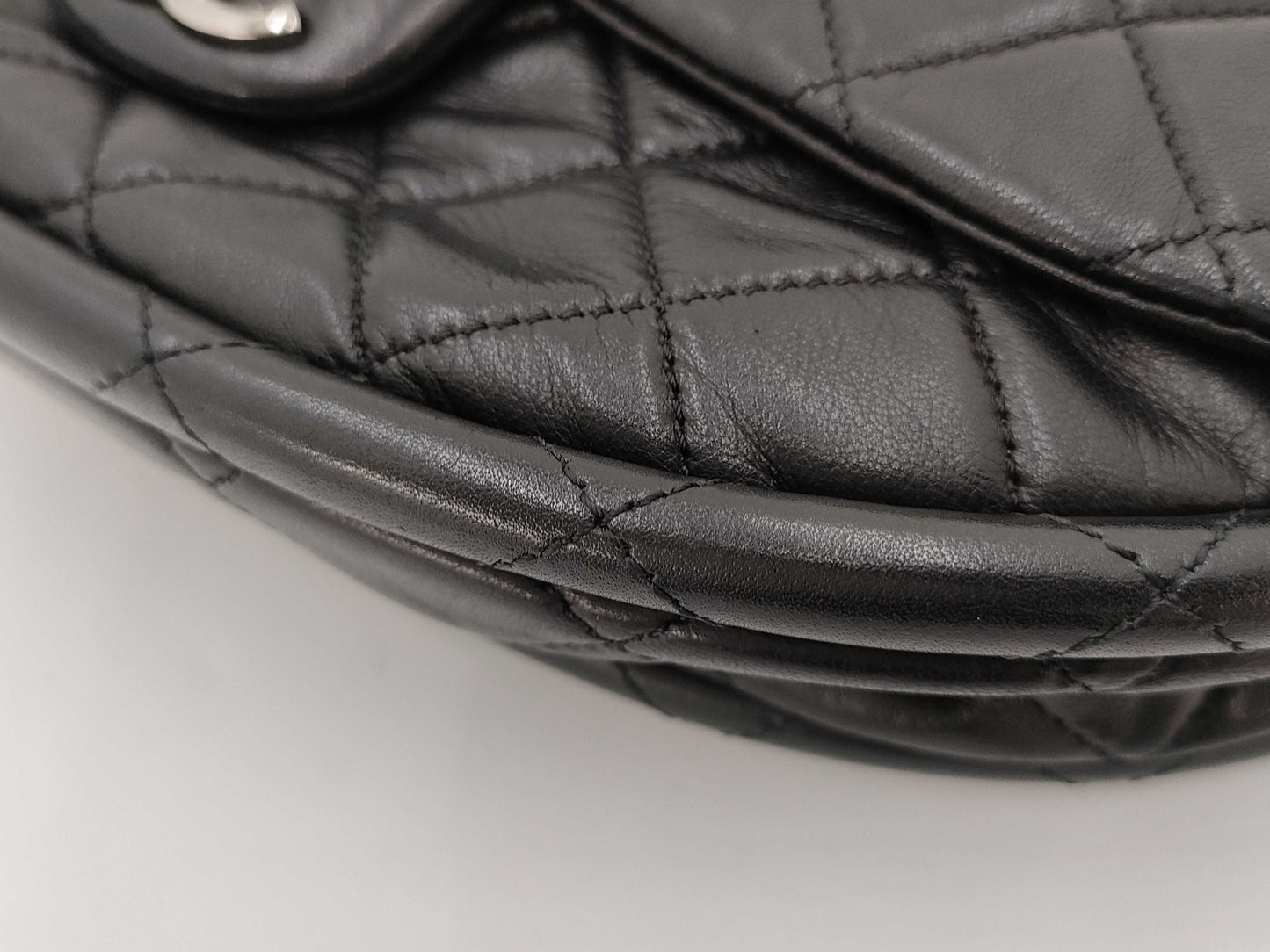 CHANEL Hula Hoop Matelasse Lambskin Handbag, Black, Card & Seal, No. 18
