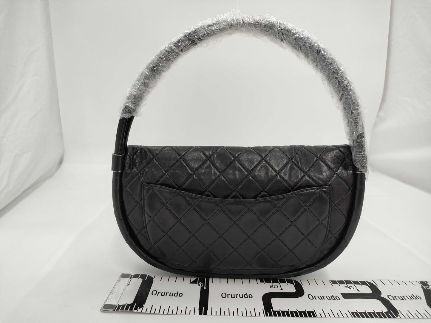 CHANEL Hula Hoop Matelasse Lambskin Handbag, Black, Card & Seal, No. 18