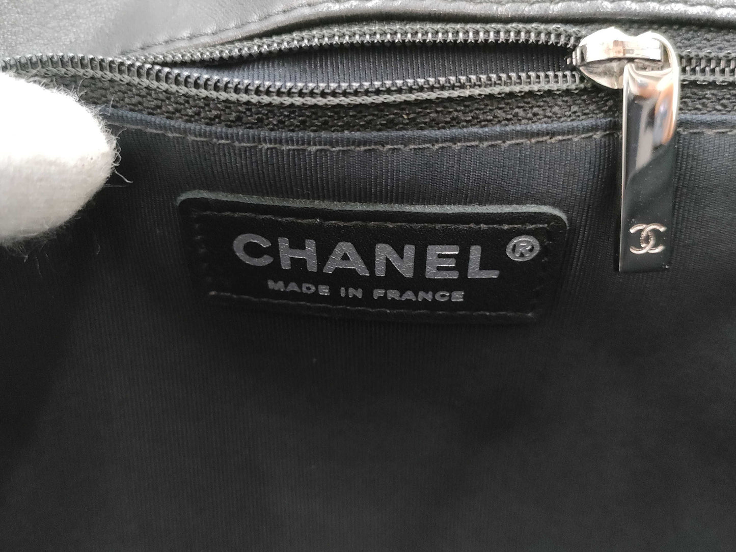 CHANEL Hula Hoop Matelasse Lambskin Handbag, Black, Card & Seal, No. 18