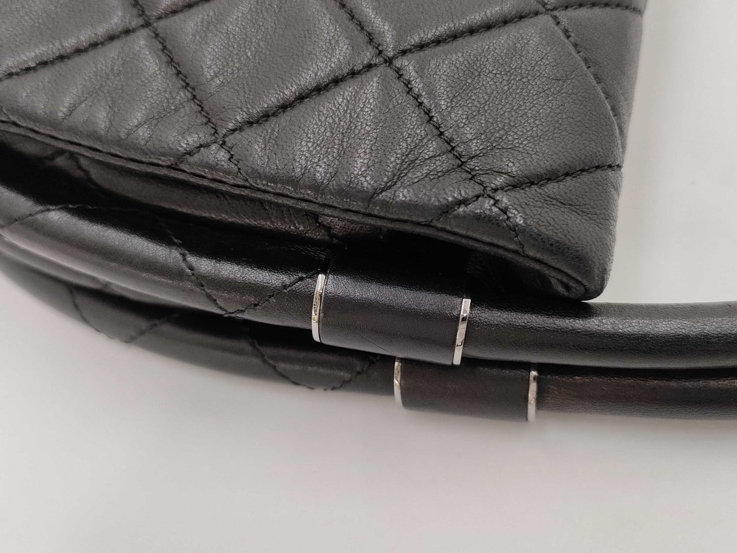 CHANEL Hula Hoop Matelasse Lambskin Handbag, Black, Card & Seal, No. 18