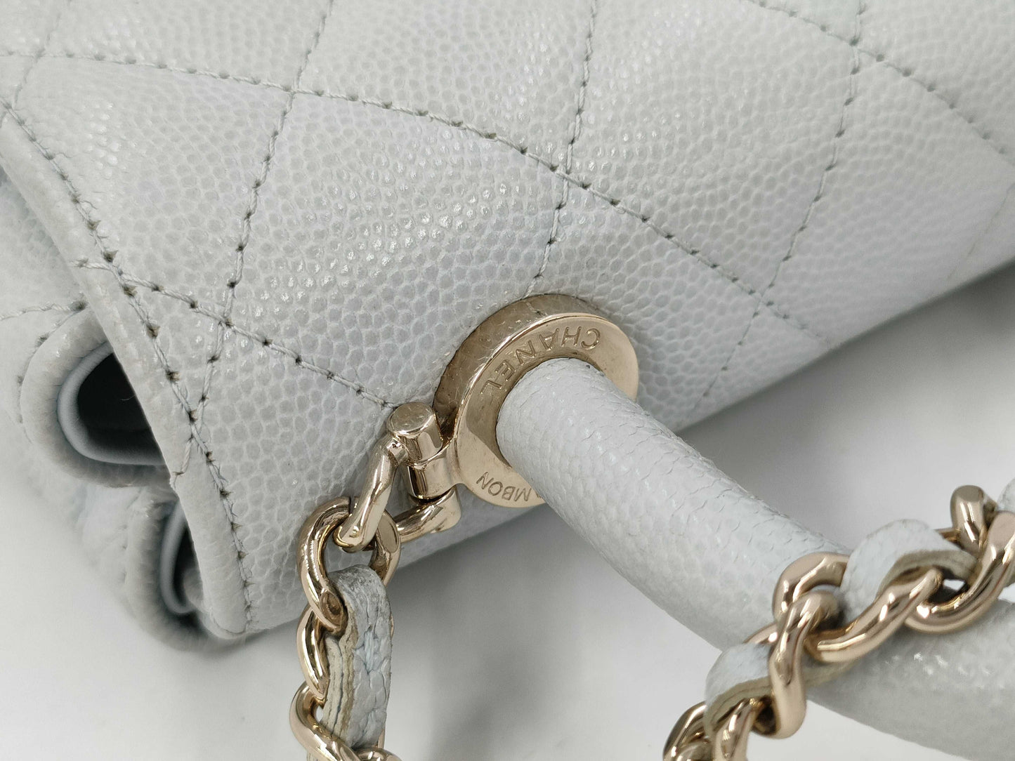 CHANEL Extra Mini Caviar Leather Coco Handle 18" Gold Hardware Chain 2-Way Chain Shoulder Bag Random Number AP4244 Handbag