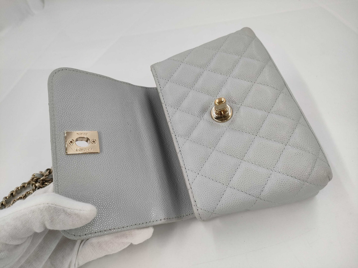 CHANEL Extra Mini Caviar Leather Coco Handle 18" Gold Hardware Chain 2-Way Chain Shoulder Bag Random Number AP4244 Handbag
