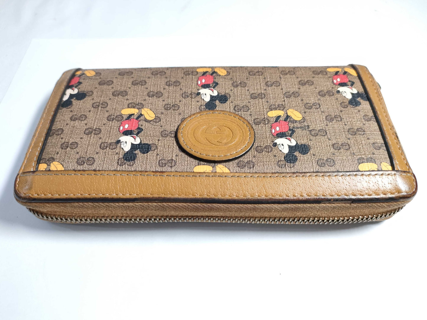 GUCCI GG Disney GG Mickey Long Wallet Brown Wallet