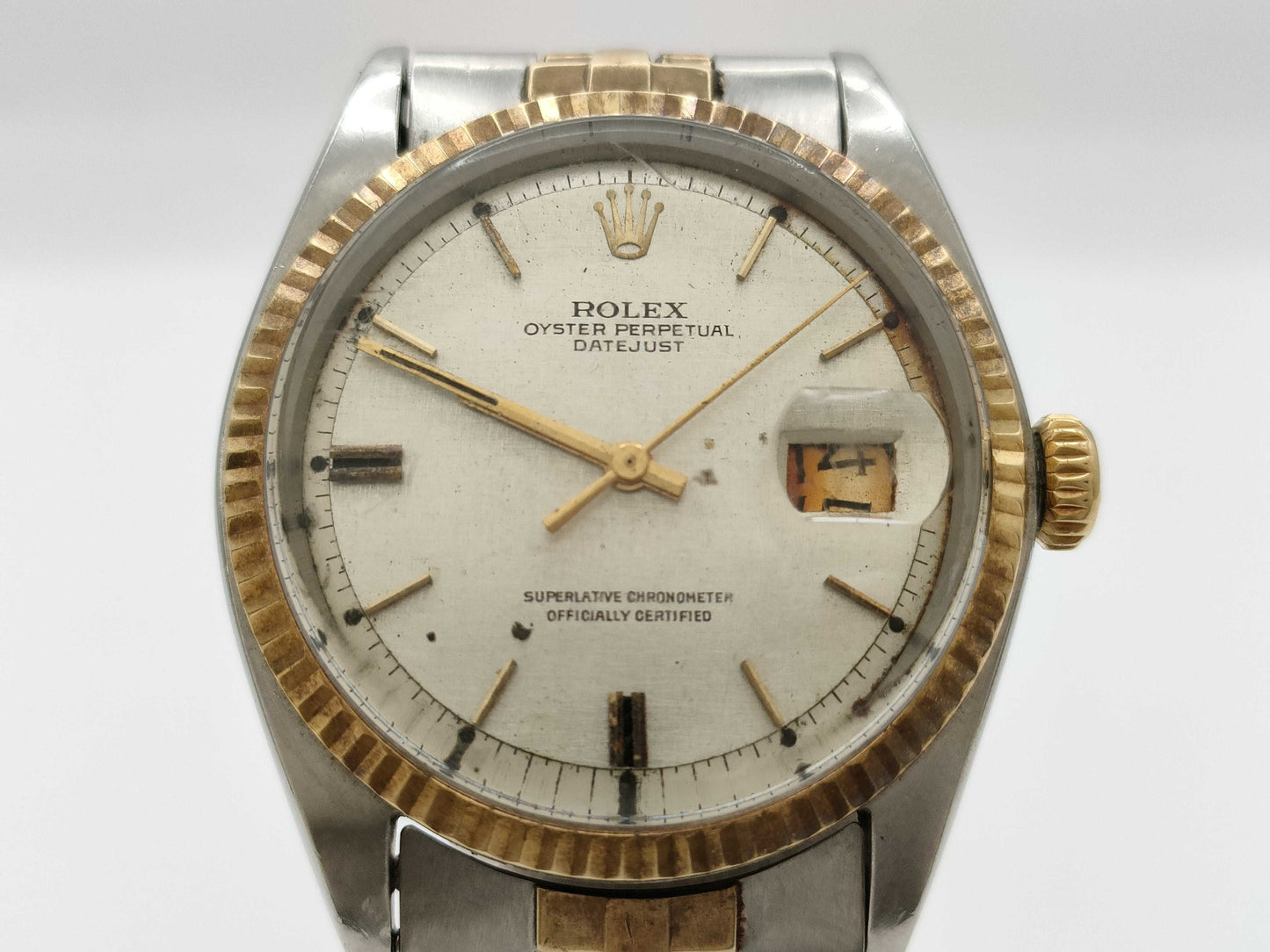 ROLEX Datejust 1601 2005622 Mosaic Dial Non-Working Boys' Watch No Internal Warranty