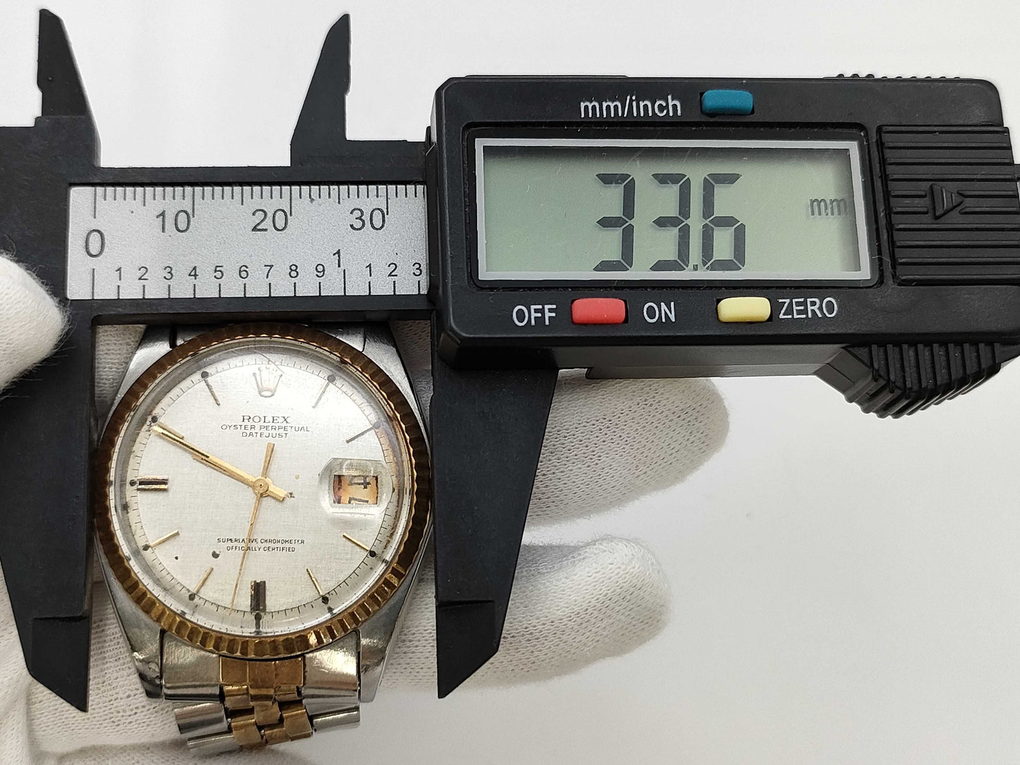 ROLEX Datejust 1601 2005622 Mosaic Dial Non-Working Boys' Watch No Internal Warranty
