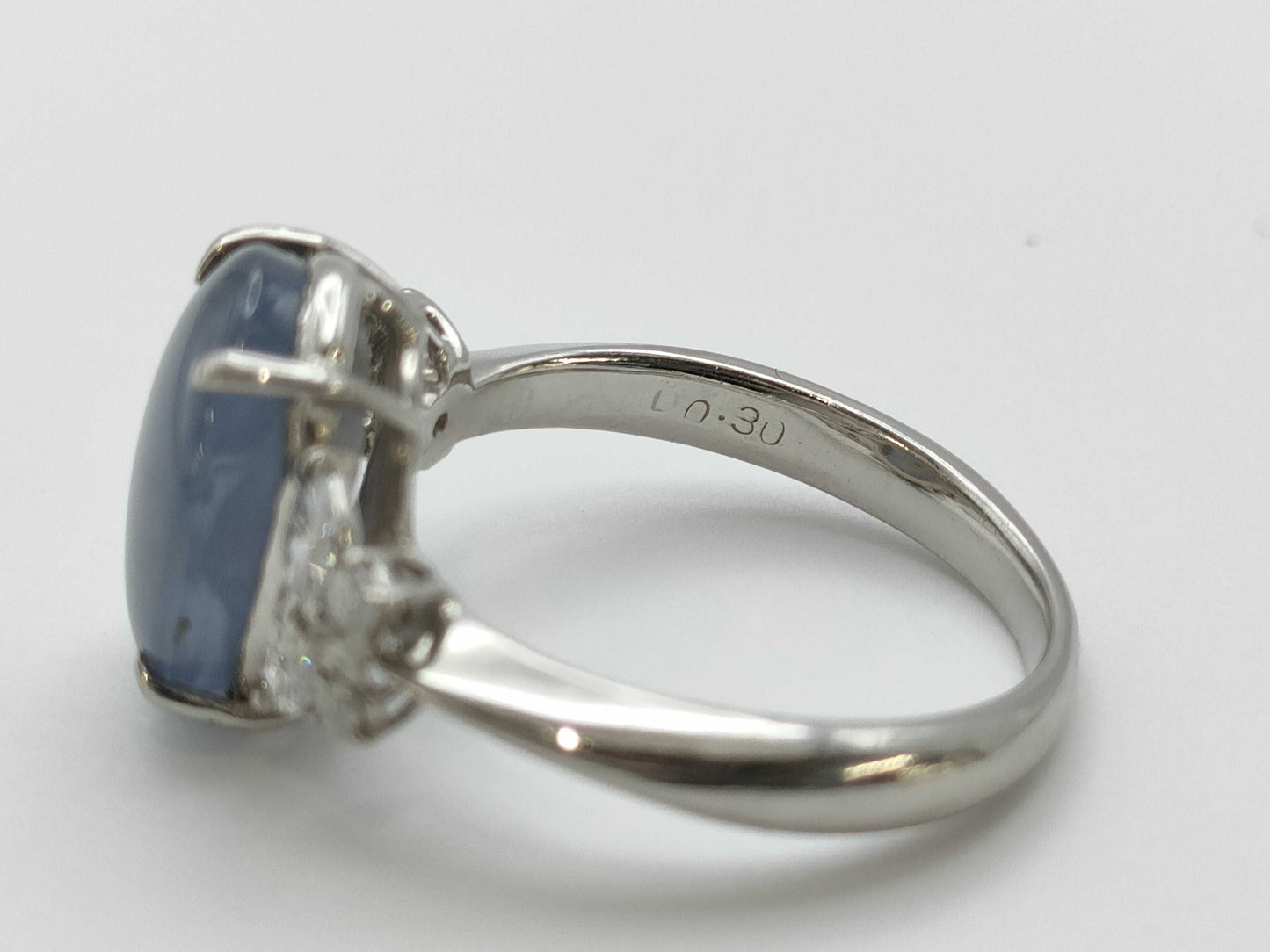 Stainless steel 5.74ct D0.30ct Pt900 6.2g ring