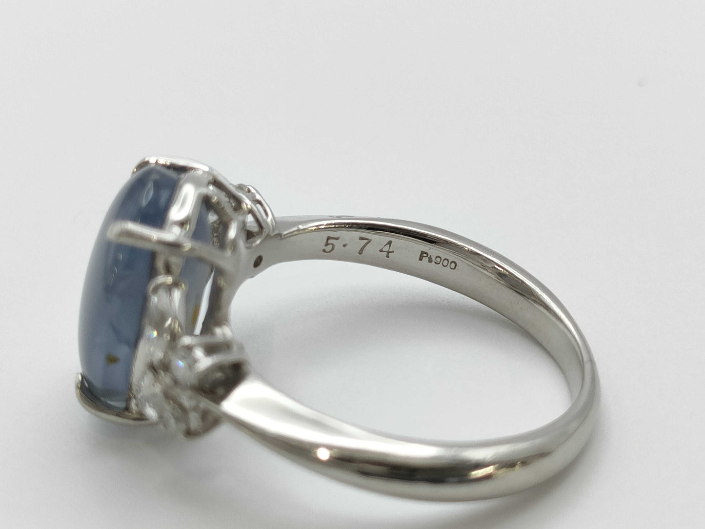 Stainless steel 5.74ct D0.30ct Pt900 6.2g ring