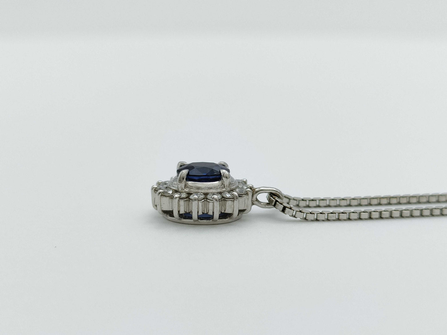 S 0.70ct D 0.20ct Pt900/850 6.7g Necklace