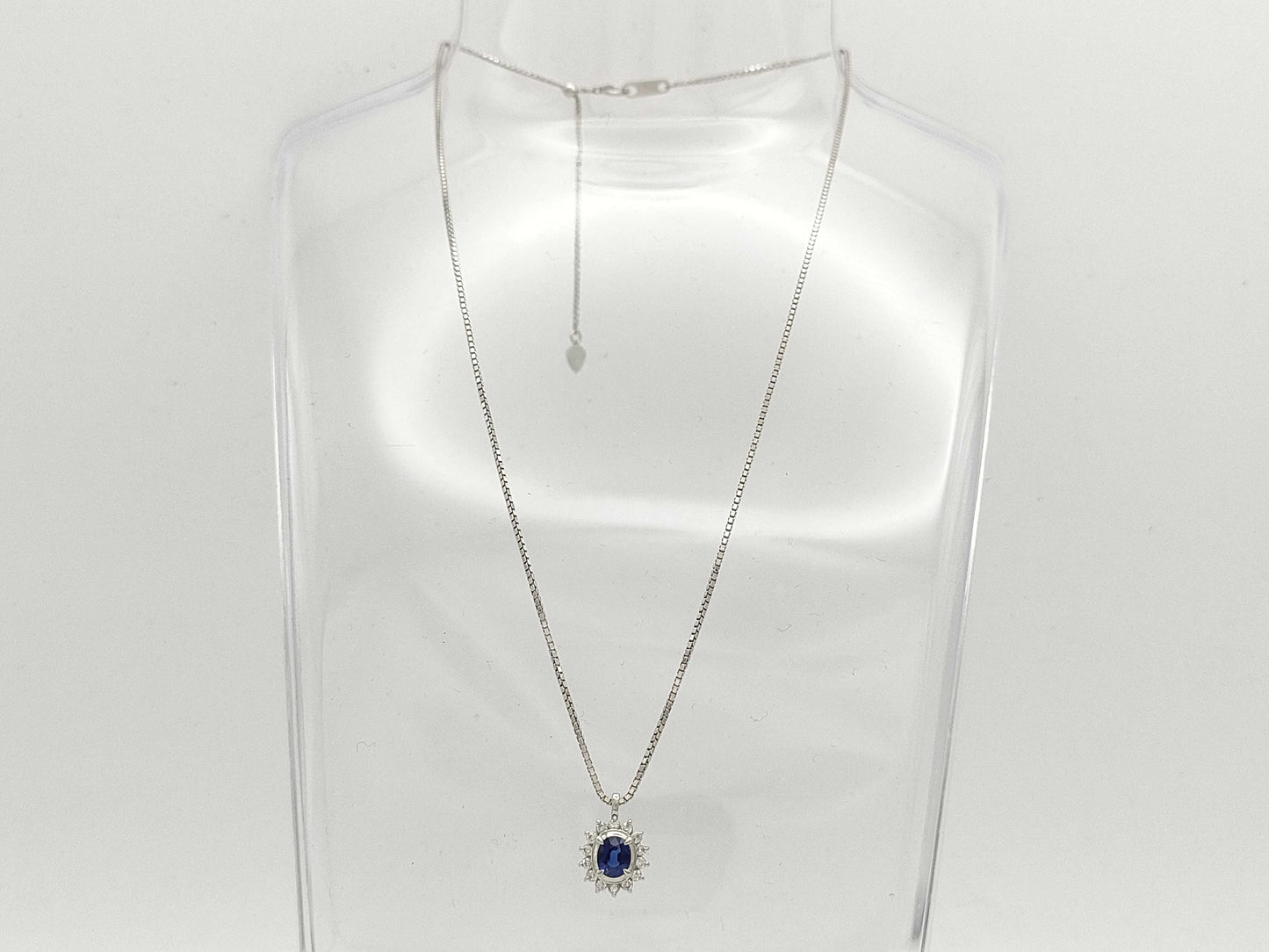 S 0.70ct D 0.20ct Pt900/850 6.7g Necklace