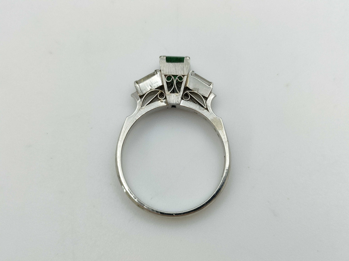 Emerald D0.35ct Pt900 5.0g Ring