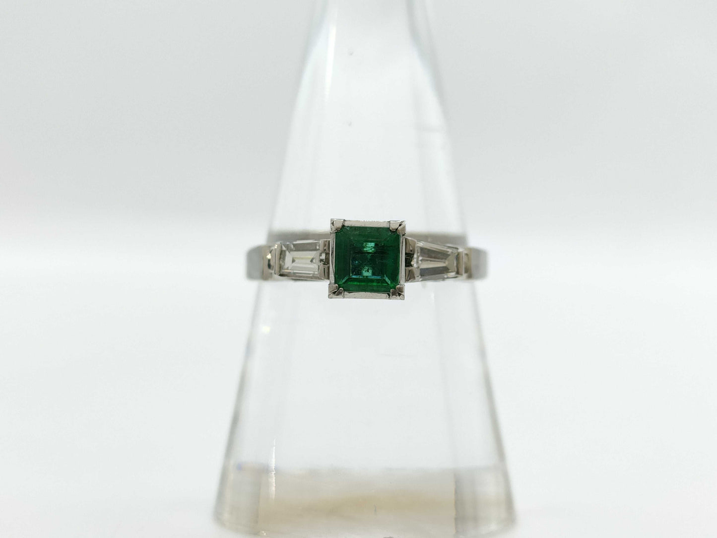 Emerald D0.35ct Pt900 5.0g Ring