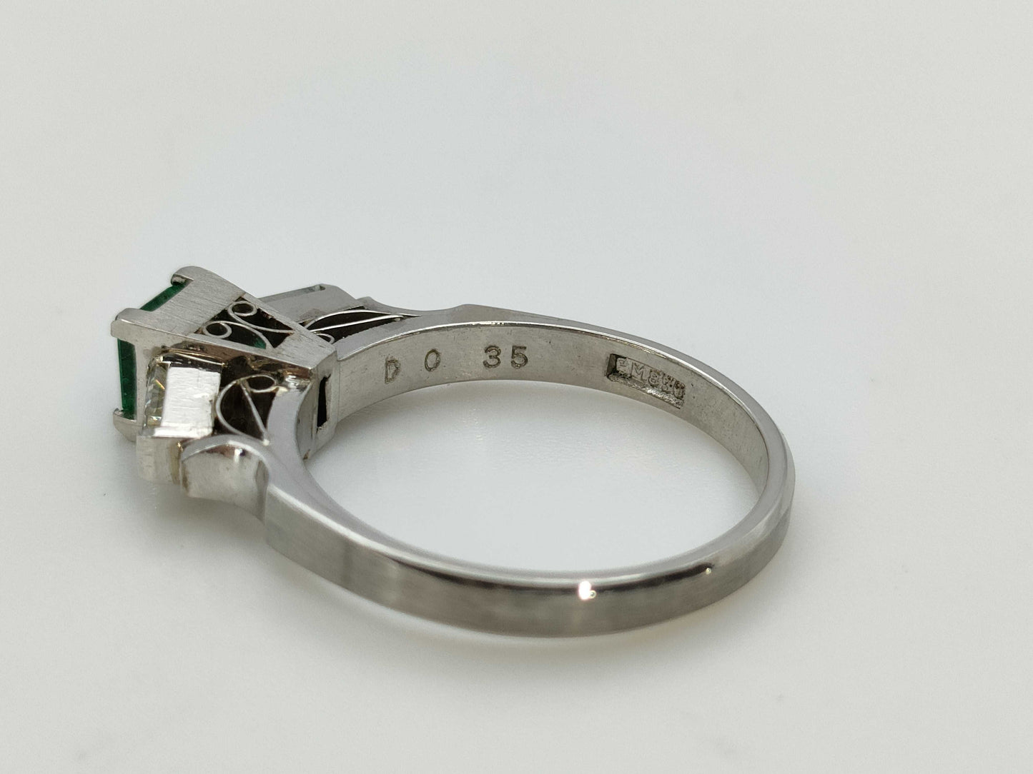 Emerald D0.35ct Pt900 5.0g Ring