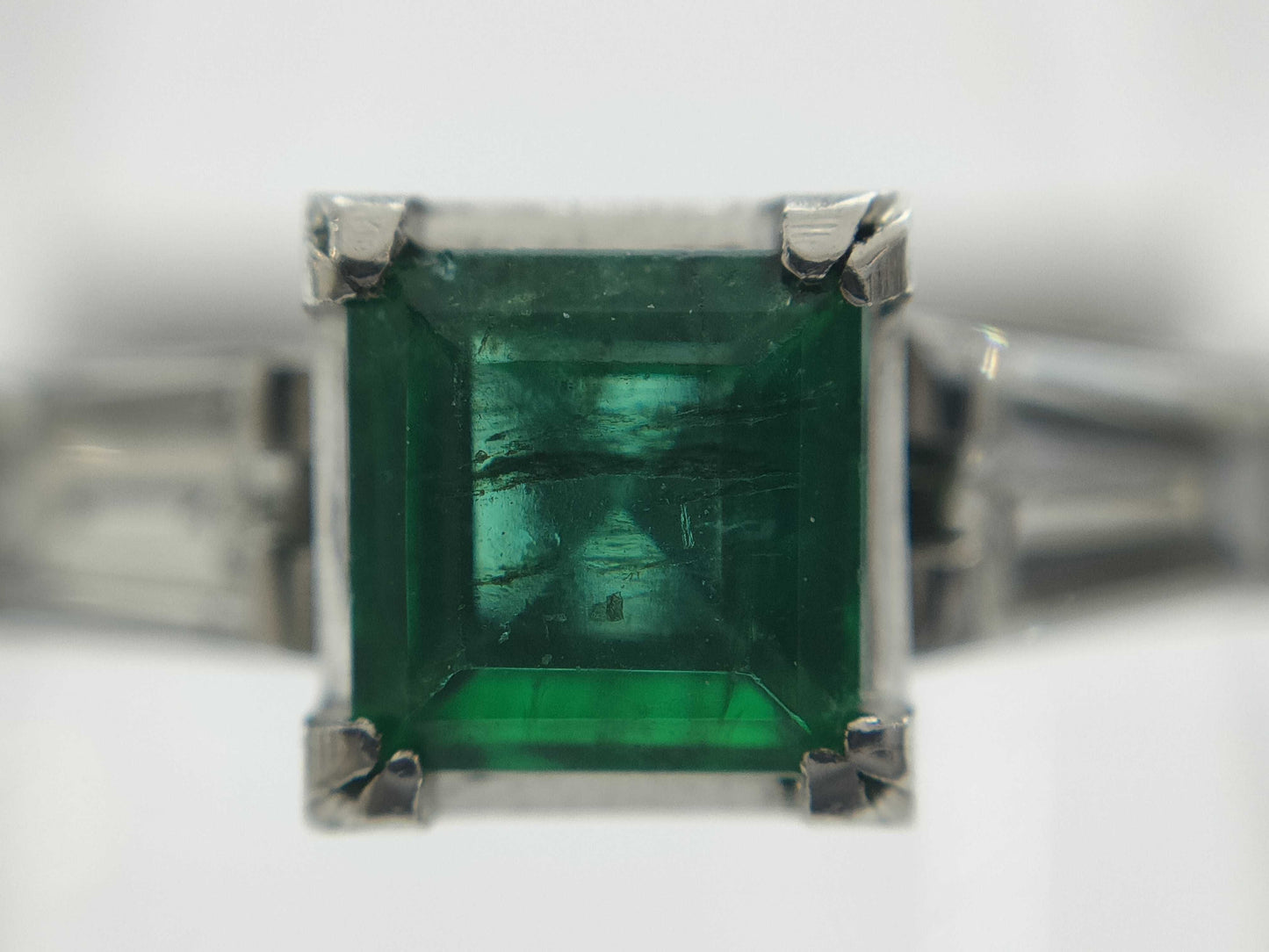 Emerald D0.35ct Pt900 5.0g Ring