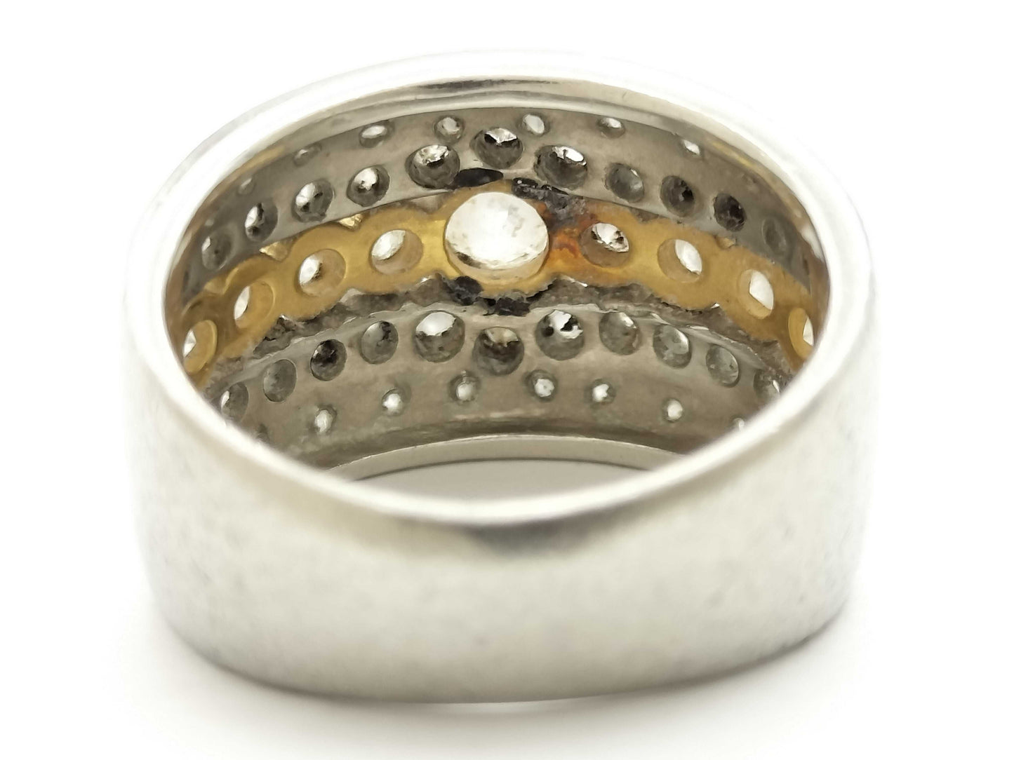 D0.52/1.64ct Pt900/K18 13.7g Ring