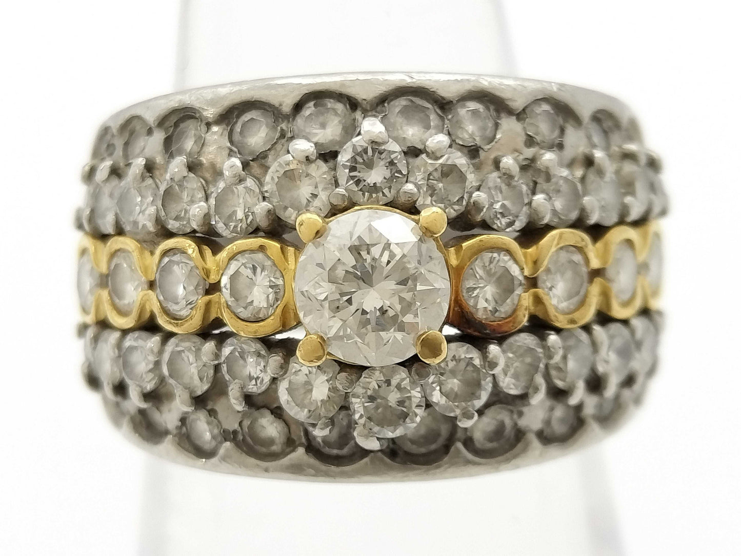 D0.52/1.64ct Pt900/K18 13.7g Ring