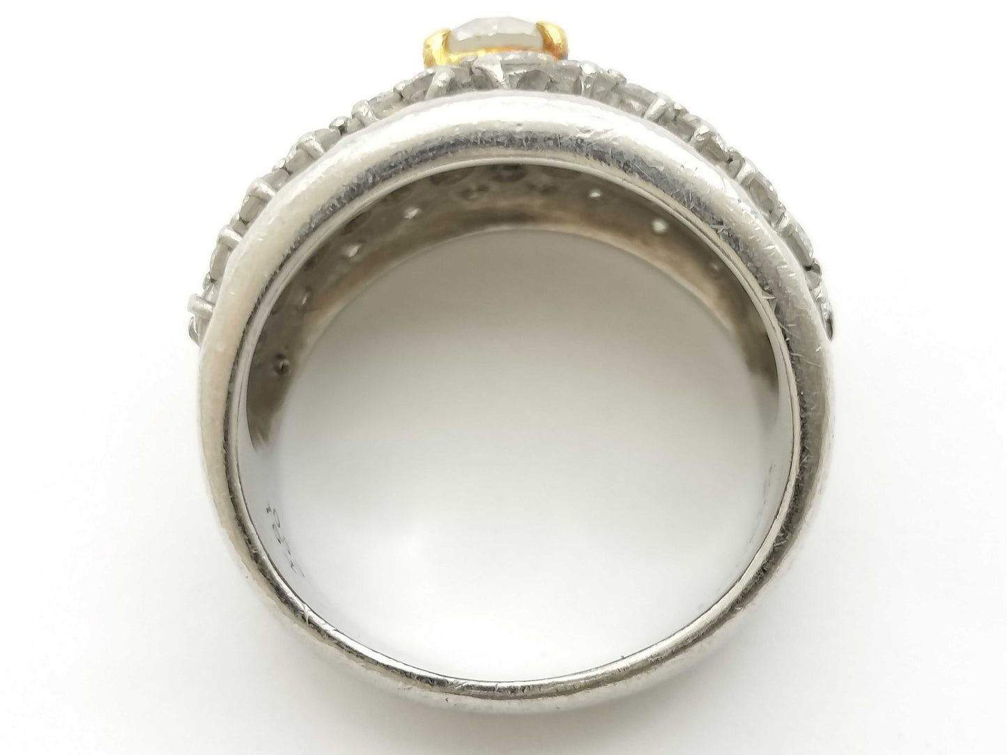 D0.52/1.64ct Pt900/K18 13.7g Ring