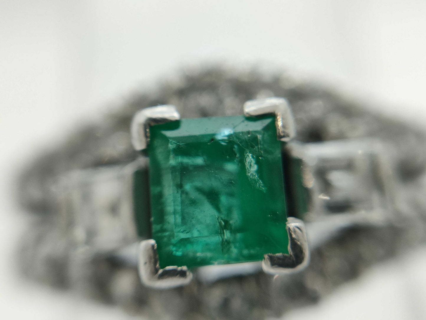 E0.46ct D0.63ct Pt850 6.7g Ring