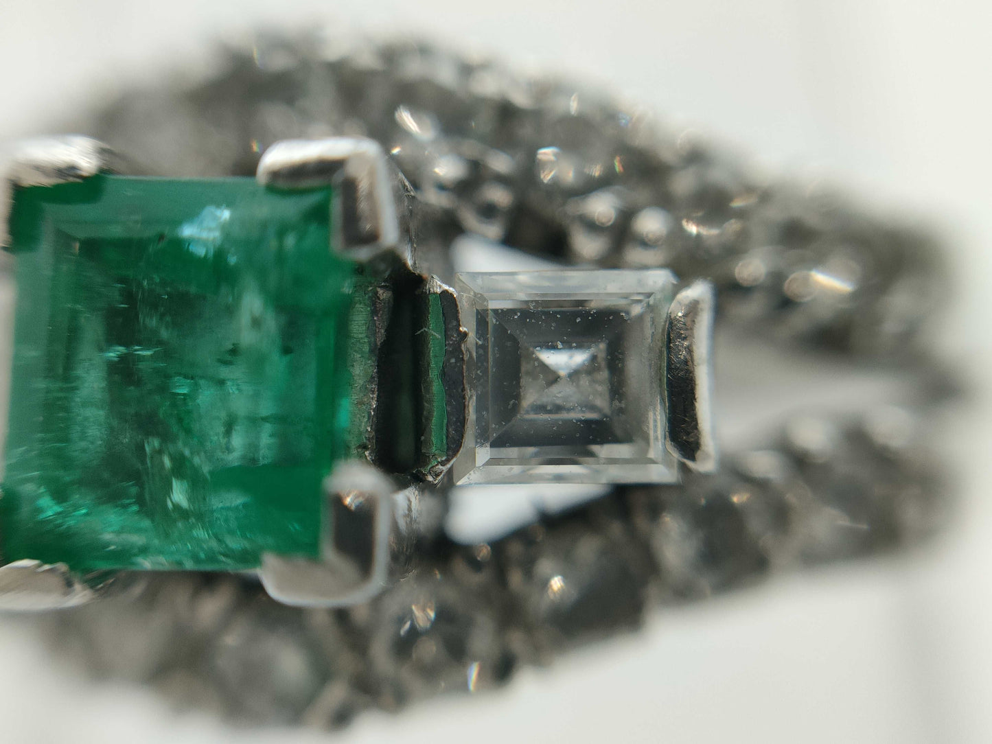 E0.46ct D0.63ct Pt850 6.7g Ring
