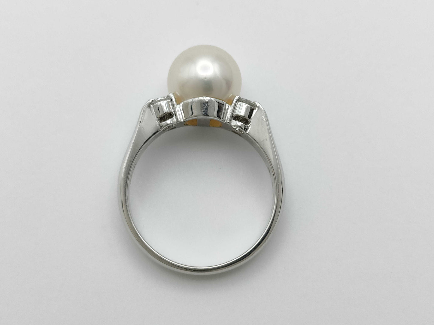 Pearl Ring, Diameter: Approx. 8.7mm, D0.23ct, Pt900, 6.1g