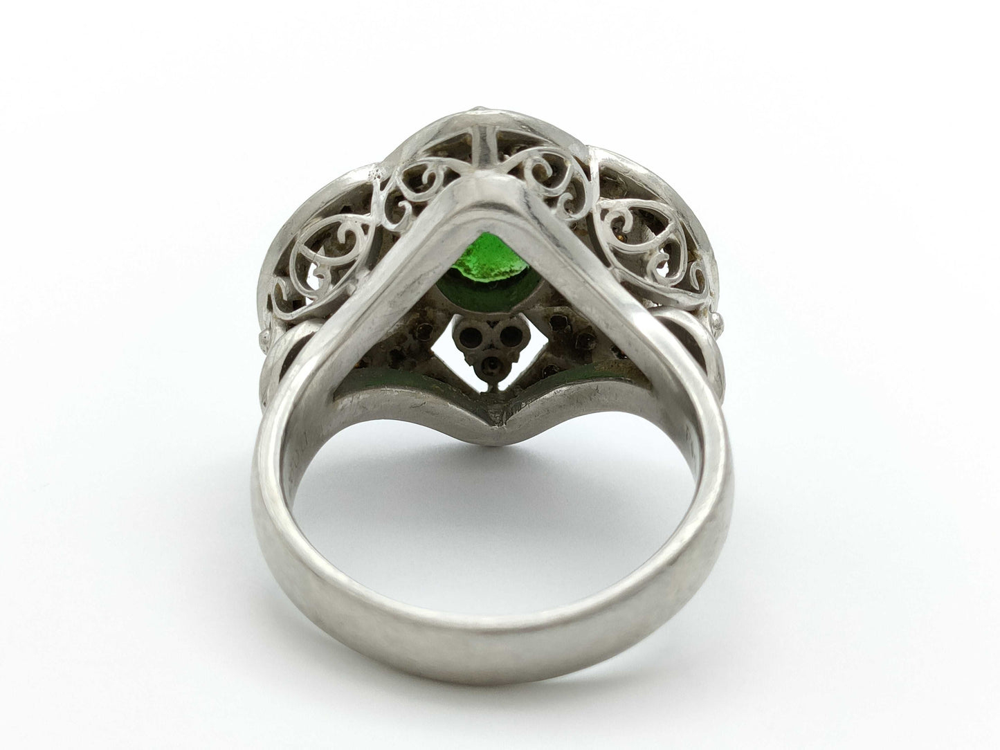 Jadeite 2.11ct D0.96ct Pt900 17.5g Ring