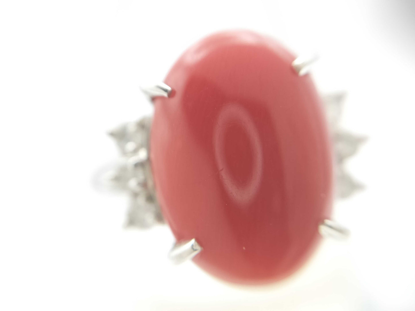 Coral D0.19ct PT900 8.0g Ring