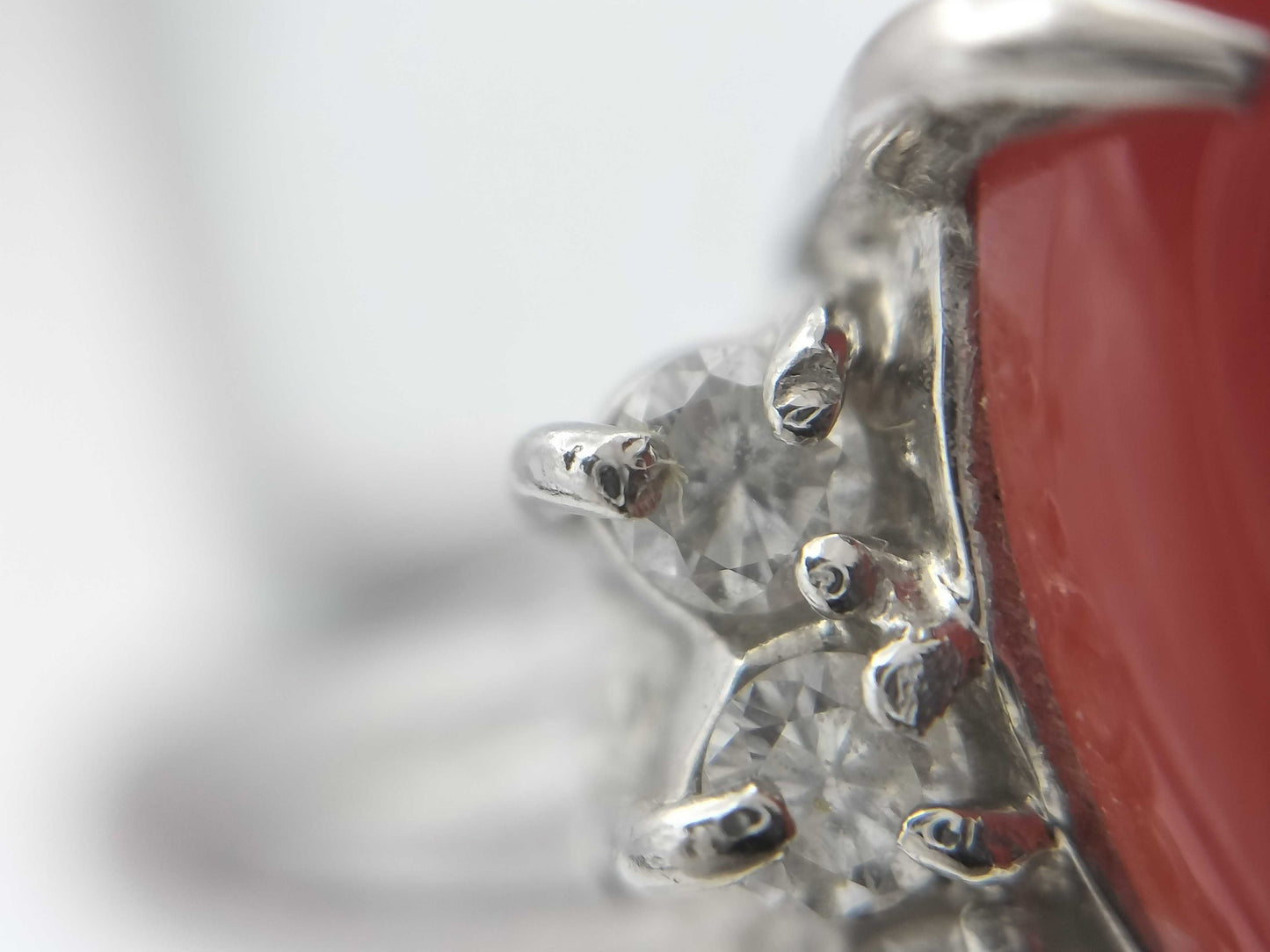 Coral D0.19ct PT900 8.0g Ring
