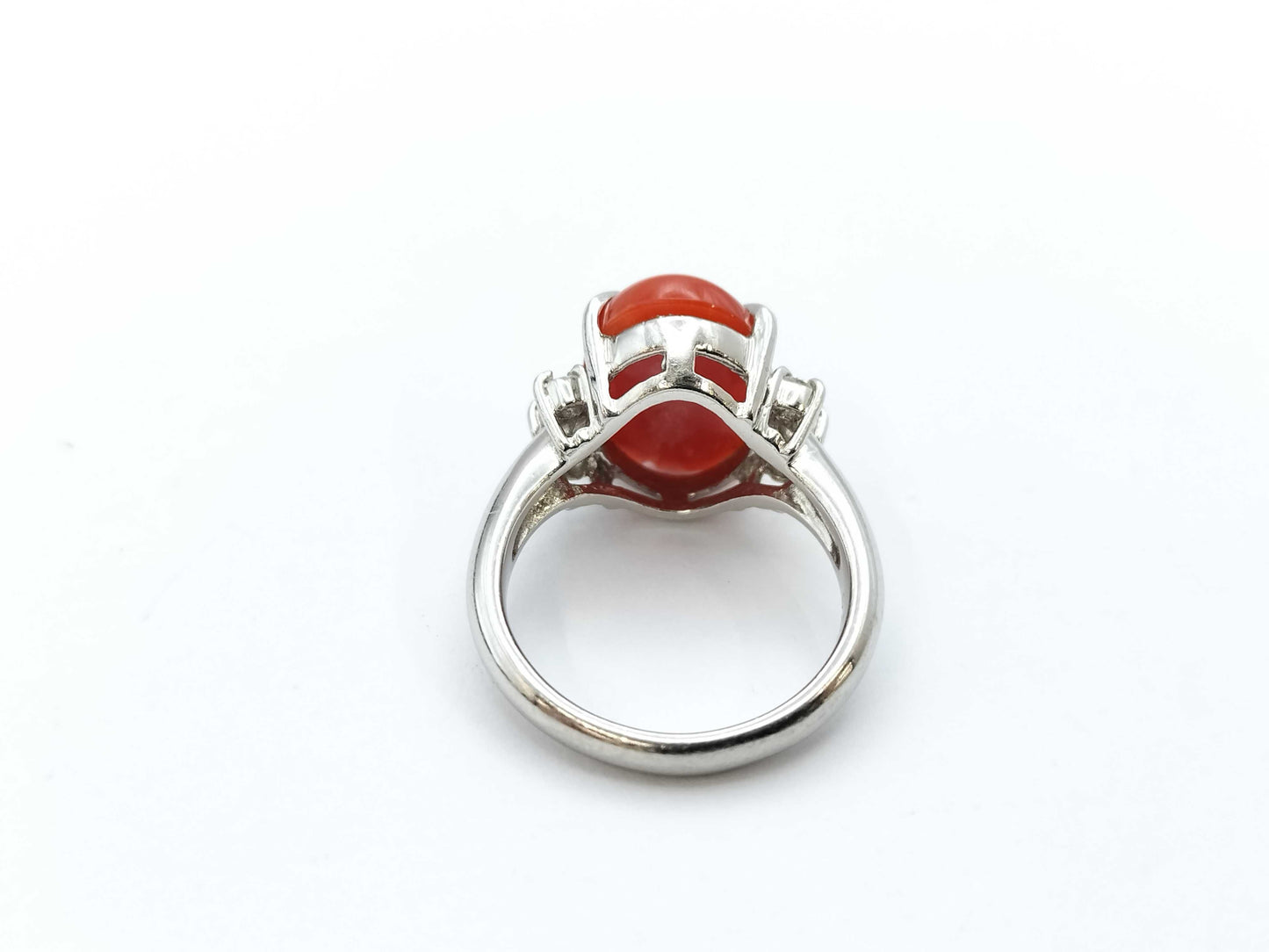 Coral D0.19ct PT900 8.0g Ring